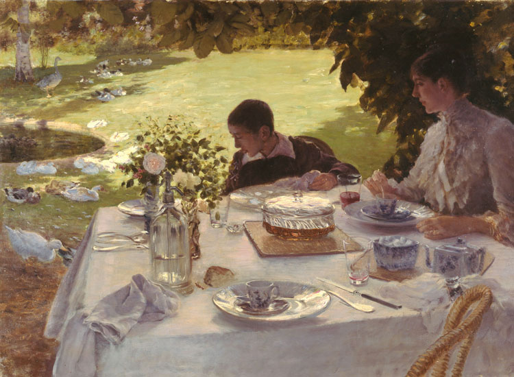 Giuseppe De Nittis, Colazione in giardino (1883), olio su tela. Barletta, Pinacoteca Giuseppe De Nittis